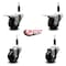 Service Caster 3'' Soft Rubber Swivel 7/8'' Expanding Stem Caster Set 2 Total Lock Brakes, 4PK SCC-EXTTL20S314-SRS-2-S-2-78 - alternate 2